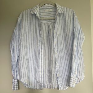Striped linen oxford